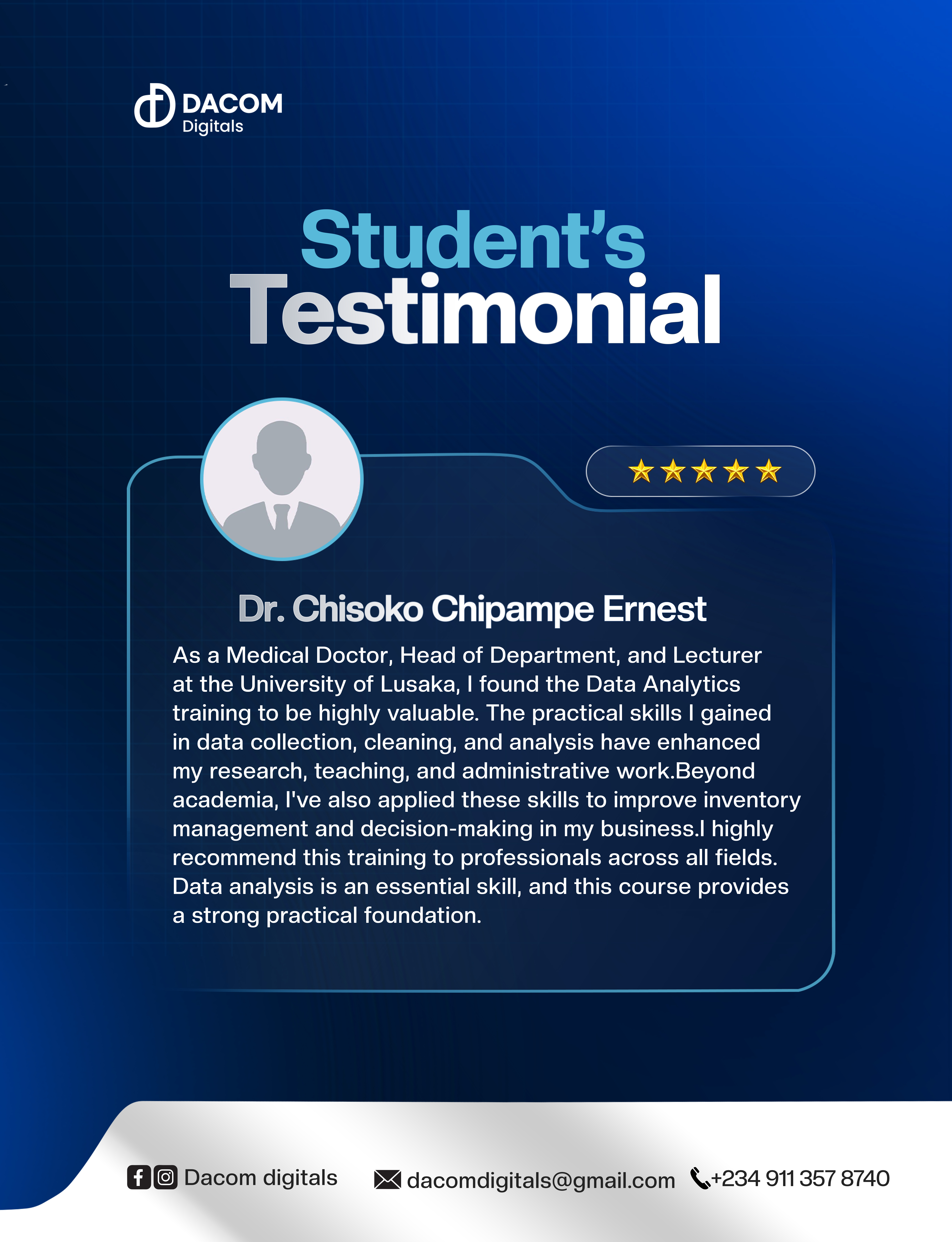 Emmanuel Mboshoe testimonial